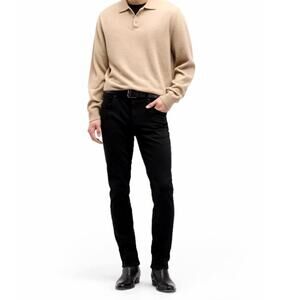 7 For All Mankind Men's Black Luxe Performance Plus Slimmy Tapered Jeans Size 33